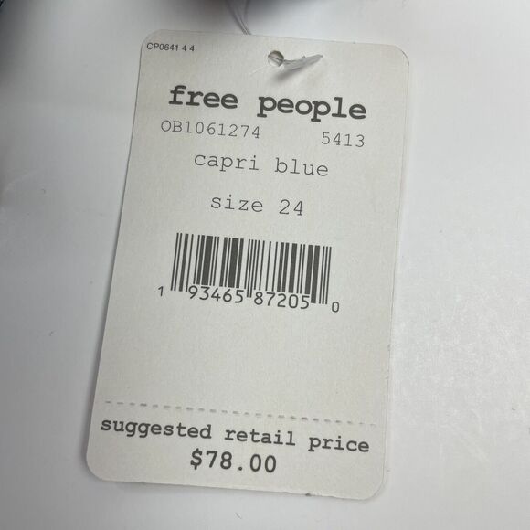 We The Free People NWT High Rise Dark Skinny Jeans Women's Size 24 Raw Fray Hem - Picture 5 of 11